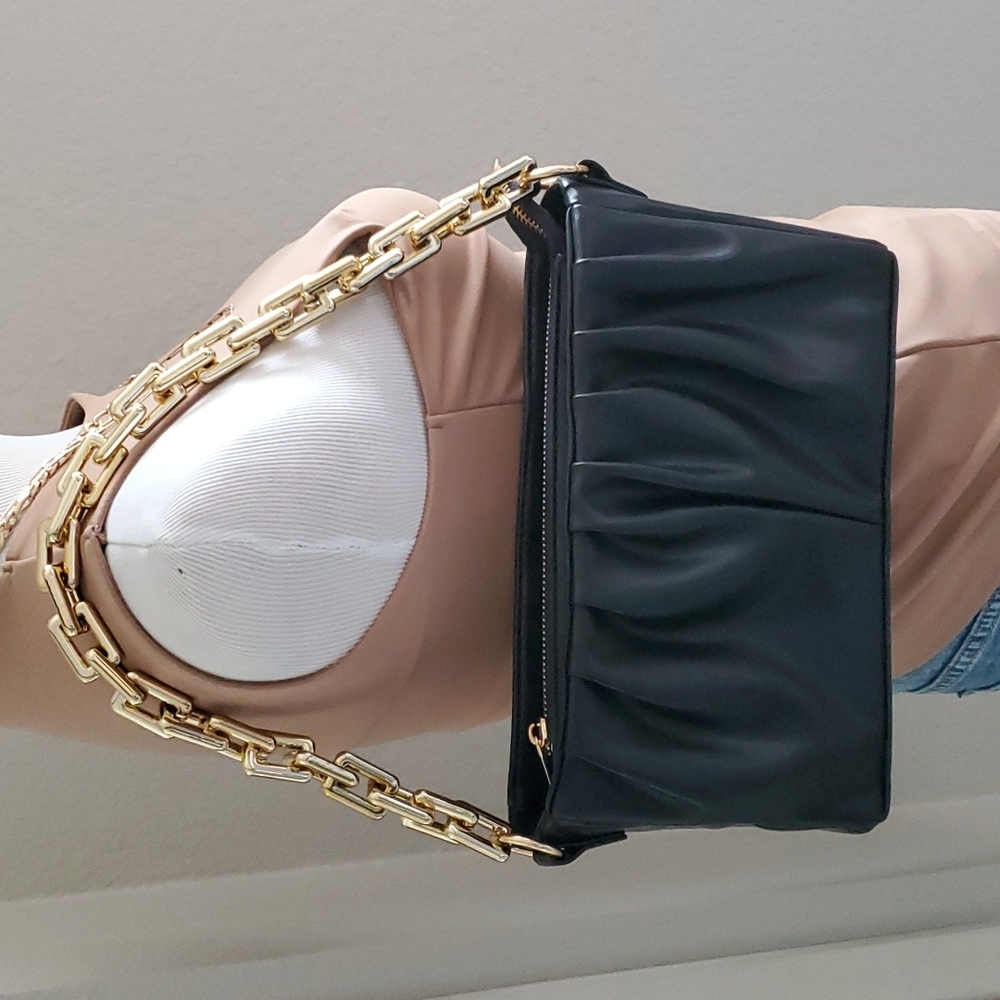 Black vegan shoulder bag